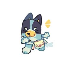 a cartoon cat holding a cup in its paws