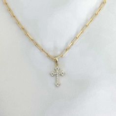 Cross Chain, Charm Chain, Sustainable Jewelry, Dainty Earrings, Gold Filled Jewelry, Dainty Jewelry, Gold Filled Chain, All That Glitters, Paper Clip