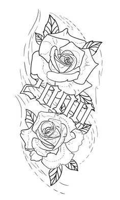 two roses tattoo design on the back of a woman's arm