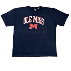 Ole Miss M League Classic Fit T-Shirt. 50% Polyester, 37% Cotton And 13% Rayon. - Pit To Pit Measures Approx 26” - Length Measures Approx 30” Collegiate Short Sleeve Cotton Shirt, Collegiate Style Cotton Short Sleeve Shirt, Hotty Toddy, Ole Miss, Cute Tshirts, Colorful Shirts, Tee Shirts, Mens Shirts, Man Shop