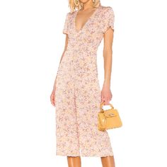 This Is A Brand New Bcbg Generation Jumpsuit In The Color Rose Smoke Floral. It Is An Xs And New With Tags. Very Cute For Spring And Summer! Applique Jumpsuit, Hot Pink Jumpsuits, Cold Shoulder Jumpsuit, Flowy Romper, White Lace Romper, Dainty Flowers, Belt Tie, Jumpsuit Summer, Red Jumpsuit