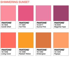 the pantone color chart for spring and summer