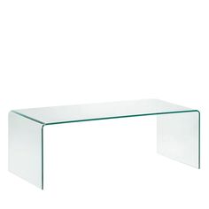 a clear glass table on a white background