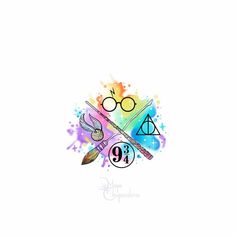 harry potter's wand, eyeglasses and other items on a white background