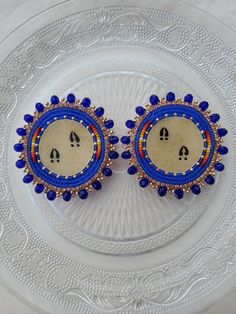 Made with painted parfleche centers, Miyuki seed beads and rose gold rhinestones. Edged in facet rondelle beads, backed in golden deer hide on fingernail posts. Deer Tracks, Golden Deer, Blue Beaded Earrings, Beaded Things, Deer Hide, Earrings Beaded, Gold Rhinestone, Jewelry Earrings Studs, Beaded Earrings