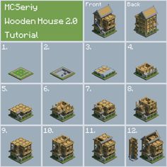 the instructions for how to build a modern house in minecraft with pictures and text