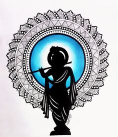 an image of a woman holding a flute in front of a circular design on a white background