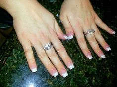 White Tip Acrylic Nails, White Tip Nails, Manicure Gel, French Tip Acrylic Nails, Work Nails, French Acrylic Nails, Bling Acrylic Nails, French Tips, Square Acrylic Nails