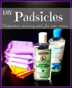 diy padsicles and other cleaning products on a table with text overlay