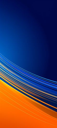 an orange and blue background with lines in the foreground that are diagonally curved