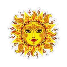 the sun with a face drawn on it