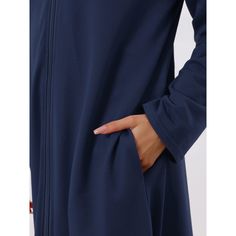 Womens Hoodie Zip Up Closure Pajama Nightshirt Long Sleeve Robe Loungewear with Pocket. This Hoodie Zip Up Nightshirt is the perfect choice for daily wear, or lounging wear at home. Versatile long dress for all occasions! With a loose casual maxi length, zip-up closure, soft fabric, and perfect hoodie design, this robe is everything you need for fully luxurious lounging wear. With a fully zip-up closure, practical pocket, and hoodie design, this nightshirt robe is everything you need for loungin Casual Blue Hooded Sleepwear, Blue Hooded Sleepwear For Sleepover, Navy Long Sleeve Sleepwear For Loungewear, Blue Long Sleeve Sleepwear For Fall, Blue Stretch Long Sleeve Sleepwear, Blue Long Sleeve Stretch Sleepwear, Robe Loungewear, Long House, Womens Hoodie