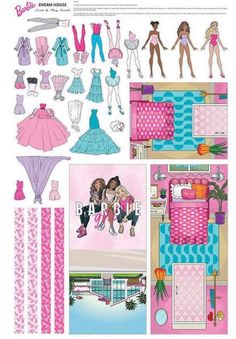 barbie doll paper dolls with clothes and accessories