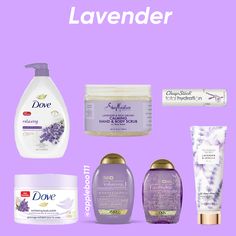 Lavender Collage, Lavender Skin, Beauty Shopping List, Lavender Products, Shower Products, Lavender Aesthetic, Body Hygiene