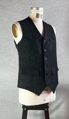 Discounted 20% -- Sample garment (typically Made to Measure) -- Original Price: $165 Approximately size Large  Designed in California. Made by hand in Nepal. Elegant Wool Vest With Pockets, Mens Vest Fashion, Modern Suits, Mens Vests, Waist Strap, Vest Outfits, Suit Vest, Mens Vest, Wedding Groom