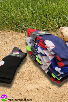 Check out these awesome baseball socks just in time for the holidays! Baseball Logo, Baseball Coach, School Mascot, Flag Design