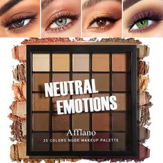 PRICES MAY VARY. 🌰25 COLORS PROFESSIONAL NUDE NEUTRAL EYESHADOW PALETTE: Brown gold eyeshadow palette contains 19 colors matte eyeshadow and 6 metallic shimmer eyeshadows totally. Neutral brown eyeshadow palette ranging from basic nudes to orange-browns to reddish-browns; Best for everyday commuting and nighttime smoky eye looks! 🌰HIGHLY PIGMENTED NATURAL EYE SHAODW PALETTE: The highly pigmented light dark brown grey eye shadow palette makeup are easy to apply and use, elvety texture silky smo Trucco Smokey Eye, Gold Eye Shadow, Brown Eyeshadow Palette, Natural Eyeshadow Palette, Hypoallergenic Makeup, Gold Eyeshadow Palette, Party Make-up, Grey Eyeshadow, Face Brightening