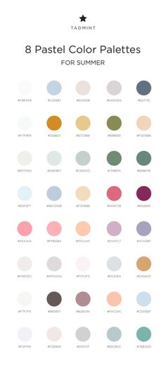 the 8 pastel color palettes for summer