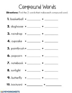 the compound words worksheet for compound words