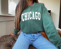 Comfort Colors Chicago Sweatshirt University of Chicago, State Sweatshirt, Illinois Sweatshirt, Chicago State Sweatshirt, Chicago Shirts - Etsy Green Washed Cotton Sweatshirt, Green Washed Long Sleeve Sweatshirt, Casual Soft-washed Sweatshirt For College, Comfortable Cotton Sweats With Letter Print, Casual Soft-washed Cotton Sweatshirt, Casual Soft-washed Cotton Sweater, Trendy Washed Cotton Sweatshirt, Trendy Soft-washed Cotton Sweatshirt, College Crew Neck Soft-washed Sweatshirt