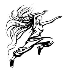 Cool Energetic Dancer in Motion (free printable PDF black-and-white line drawing idea suitable for all, from beginners to advanced learners, including children, teens, adults, and seniors) Spacecraft Design, Ocean Landscape, Creature Drawings