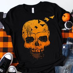 Buy Halloween Skull Decor Vintage Gothic Shirt at Fantasywears. Hight quality products with perfect design is available in a spectrum of colors and sizes, and many different types of shirts! Unisex T-Shirt – 100% Cotton (fiber content may vary for different colors) – Medium fabric (5.3 oz/yd² (180 g/m²)) – Classic fit – Tear away the label – Runs true to size Women T-Shirt – 100% combed ringspun cotton (fiber content may vary for different colors) – Light fabric (4.3 oz/yd² (146 g/m²)) – Slim fit with a longer body length – Tear away the label – Runs smaller than [...] Halloween Skull Decor, Gothic Shirts, Skull Decor, Vintage Gothic, Halloween Skull, Hight Quality, Decor Vintage, Women T Shirt, Comfy Tees