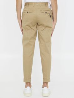 Beige cotton trousers with pleats. It features zip, button and hook-and-eye closure, two side welt pockets, two rear buttoned flap pockets and belt loops. Regular fit. The model is 184cm tall and wears size IT 48. Size nationality: IT  Product number: 38355643  Product code: CORSZAZ40FWDNU640020  Composition: 98% COTTON, 2% ELASTANE Platform Wedge Heels, Cotton Trousers, Loafer Sneakers, Gorgeous Bags, Dress Pant, Premium Brands, Pump Sandals, Clothes Collection, Cardigan Jacket