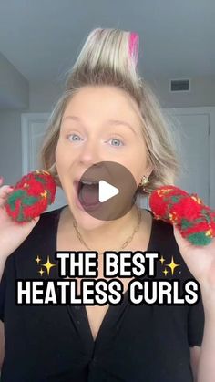 KELLY STRACK on Instagram: "The BEST heatless curl method I’ve tried so far✨💁🏼‍♀️  Inspired by the hair queen @abbybaffoe to try this heatless curl sock method!  #hair #heatlesscurls #heatlesshair #curls #overnightblowout #sockcurls #hairtutorial #hairhacks" Good Heatless Curls, Super Easy Heatless Curls, Heartless Sock Curls Tutorial, Curlers For Short Hair Curly Bob, Fuzzy Socks Heatless Curls, Curl Hair With A Sock, Sock Curls Medium Length Hair, Sock Curls Long Hair, Sock Overnight Curls