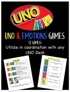 uno and emotions games for kids to use in the classroom or at home with their own teacher