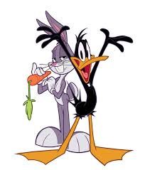 an image of two cartoon characters one is holding a carrot