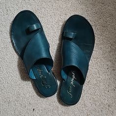 These Are The Cutest Free People Slide Sandals. Never Worn. Turquoise Or Teal Coloring. I Have A True Size 9 Foot And These Fit Me. But I Cant Wear On The Boat.. Green Leather Toe Post Sandals, Green Leather Flip Flops With Round Toe, Turquoise Open Toe Flip Flops For Spring, Turquoise Closed Toe Sandals For Summer, Turquoise Open Toe Sandals For Vacation, Closed Toe Turquoise Sandals For Summer, Spring Turquoise Open Toe Flip Flops, Blue Leather Flip Flops With Round Toe, Spring Turquoise Flip Flops