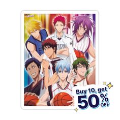 an advertisement for the new anime character sticker, which is available in various colors and sizes