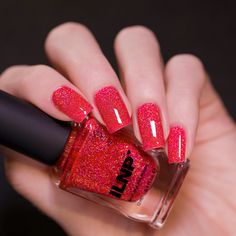 ILNP Poppy - Poppy Red Holographic Jelly Nail Polish Nail Polish Colors Opi, Nail Polish Sally Hansen, Hand And Nail Care, Opi Gel Nail Polish, Nail Polish Essie, Ilnp Nail Polish, Red Holographic, Best Nail Polish Colors, Nail Picking