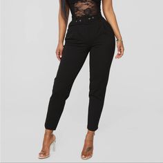 Fashion Nova Belted Pants - Black Nwt Size: M Bundle & Save No Trades All Sales Final No Refunds Or Exchanges Message Me With Questions! Spring Date Night Bottoms With Belt Loops, High Waist Bottoms With Belt Loops For Night Out, High Waist Black Dress Pants With Belt Loops, Black High Waist Dress Pants With Belt Loops, Black High-waisted Dress Pants With Belt Loops, High-waisted Pants With Belt Loops For Date Night, Black High Waist Pants For Business Casual, Black High-waist Pants For Business Casual, High Waist Bottoms For Date Night