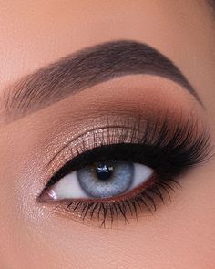 Inner Cat Eye, Dramatic Eye Makeup For Brown Eyes, Maid Of Honor Eye Makeup, Amber Eyeshadow Looks, Eyeshadow Look For Blue Eyes, Birthday Makeup Looks Natural Smokey Eye, Homecoming Makeup Ideas For Blue Dress, Prom Eye Shadow, Copper Makeup For Blue Eyes