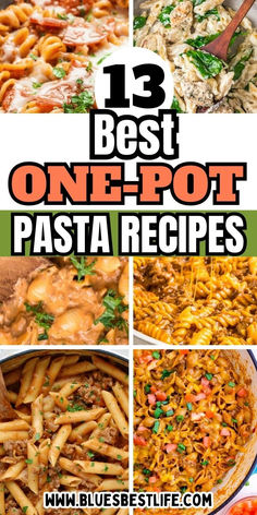 A collection of one pot pasta recipes. One Pot Ground Beef Pasta, One Pot Ground Beef Pasta Recipes, Quick One Pot Pasta, Chicken Pasta Recipes Easy Quick Dinner One Pot Meals, One Pot Protein Pasta, Hearty Recipes, Healthy One Pot Meals, Ground Beef Pasta, Artichoke Pasta