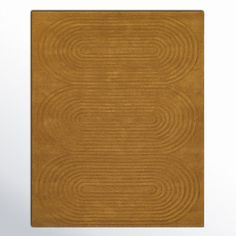 a brown rug with wavy lines on it