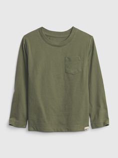 Soft knit.  Crewneck.  Long sleeves.  Patch pocket at chest.  Assorted colors. Gap Tops For Everyday Fall Wear, Gap Everyday Tops For Fall, Everyday Gap Tops For Fall, Gap Everyday Fall Tops, Green Cotton Tops From Gap, Green Cotton Gap Tops, Green Cotton Tops By Gap, Gap Green Cotton Tops, Gap T-shirt For Everyday Spring Wear