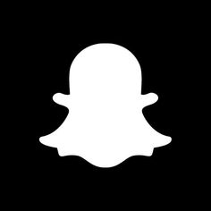 a white snap icon on a black background with the shape of a person's head