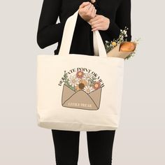 Delicate point of view. Minimalist styles. Daughter gift. cute design.  Aesthetic tote bag Casual Everyday Shoulder Bag For Mother's Day, Everyday Mother's Day Canvas Shoulder Bag, Everyday Canvas Shoulder Bag For Mother's Day, Delicate Point Of View, Floral Envelope, Aesthetic Tote Bag, Gift Cute, Design Aesthetic, Large Tote Bag