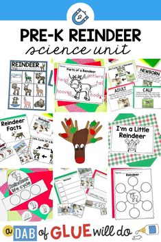 reindeer themed science unit with pictures and text