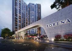 the entrance to an apartment building in korea