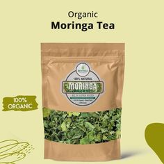 organic morning tea with green leaves