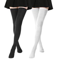 PRICES MAY VARY. Polyester&Cotton blends Imported Pull On closure Hand Wash Only Extra Long Thigh High Socks: The length from top to heel of the high thigh socks is about 27.56”, and the toe to the heel is about 7.48’’. 5’4” and about 160 lbs, so i have thick thighs, about 22” around and they fit,If needed you could wear a garter；6ft 1 with size 11 feet,go over my knees;5'4" 138 lbs and they come up to my mid-thigh. Elastic Material: These stretchy extra long thigh high socks are crafted from qu High Thigh Socks, Sock Leggings, Plus Size Kawaii, School Uniform Skirts, Thigh Socks, Thigh High Stocking, Striped Stockings, Over Knee Socks, Striped Tights