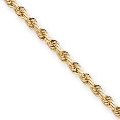 Men's 4mm 10k Yellow Gold Diamond Cut Solid Rope Chain Necklace, 24in Double Knot, Rope Chain Necklace, Gold Chains For Men, Mens Chain Necklace, Knot Bracelet, Latest Jewellery