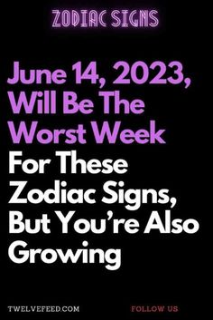 the zodiac sign for zodiac signs is displayed in front of a black background with pink lettering