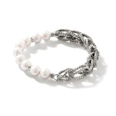 Asli Pearl Link Bracelet Elegant Twisted Adjustable Jewelry, Elegant Twisted Silver Bracelets, Elegant Silver Twisted Bracelet, Black And Gold Watch, Surf Bracelet, John Hardy Jewelry, Freshwater Pearl Bracelet, Silver Chain Bracelet, John Hardy