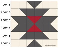 an image of a quilt pattern with the words row 1, row 2 and row 4