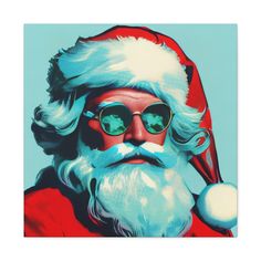 a santa clause with sunglasses and a beard