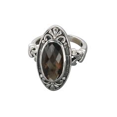 Breathtaking smoky quartz faceted to precision. Rim-set in cast sterling silver for a secure fit with artful embellishment. Packaged with anti-tarnish strip for long-lasting shine. Smoky Quartz Ring, Selling On Pinterest, Funky Jewelry, Fairy Grunge, Quartz Ring, Ring Sterling Silver, Smoky Quartz, Ring Gift, Gemstone Rings